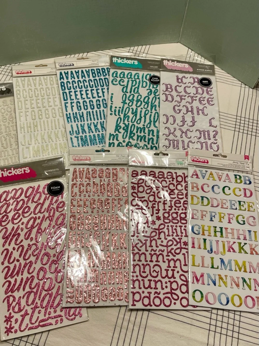 AMERICAN CRAFTS THICKERS Glitter Alphabet & Phrase Stickers - MULTI COLOR NEW